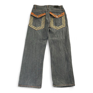 Vintage Noiz Jeans Mens 32x29 Gray Embroidered Skater Baggy Y2K Streetwear